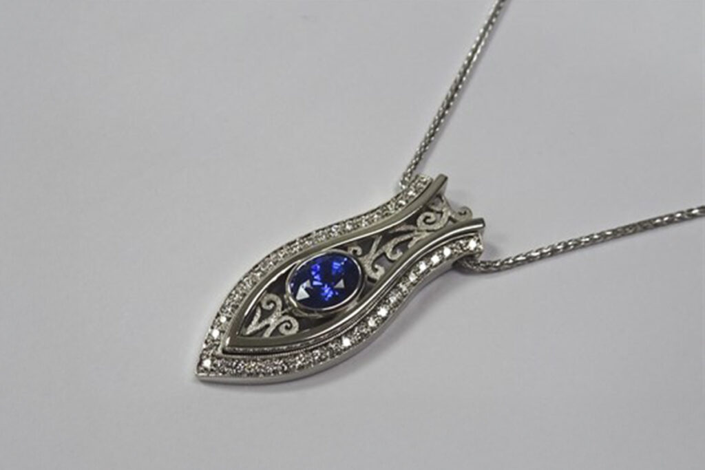 Sapphire and Diamond 3-in-1 Pendant