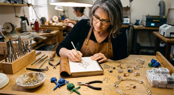 Custom jewelry for face shape designed by an experienced Edmonton goldsmith