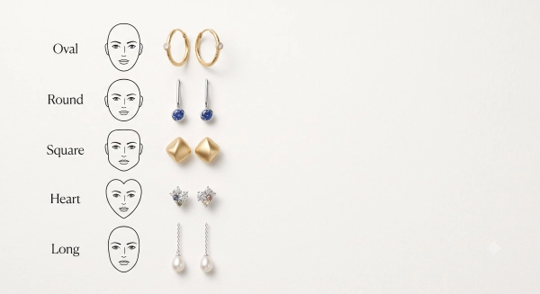 Best earrings for face shape comparison with different face shapes