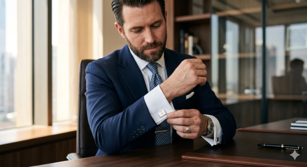 Mark Katzeff Designs custom cufflinks that define a gentleman’s style in a luxury formalwear setting
