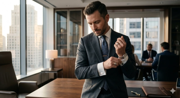 Gentleman styling custom cufflinks for a professional business look