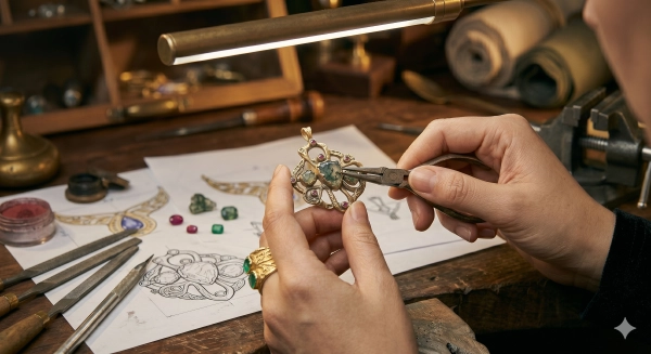 Handcrafted custom statement jewelry emphasizing craftsmanship and durability
