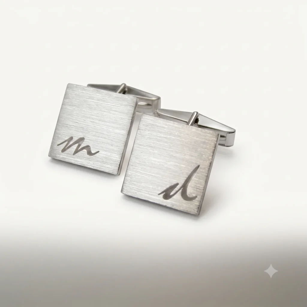 Brushed Cufflinks with Initials​