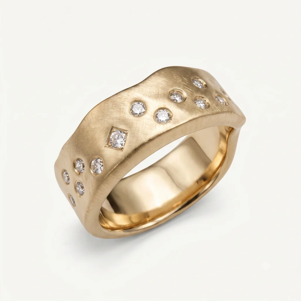 brushed yellow gold ring