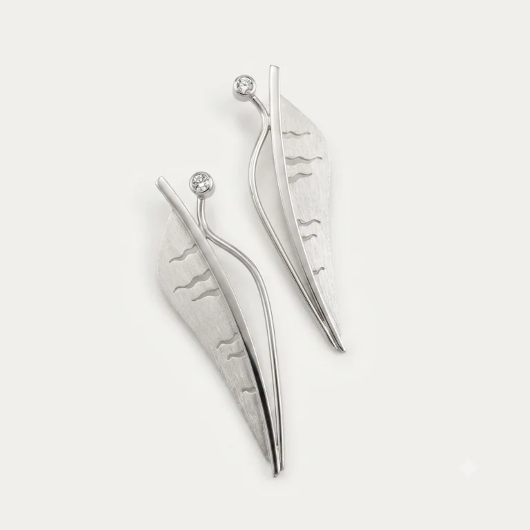 a pair of feather earrings