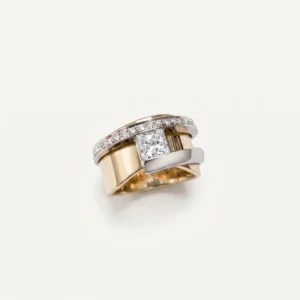 gold ring with princess cut
