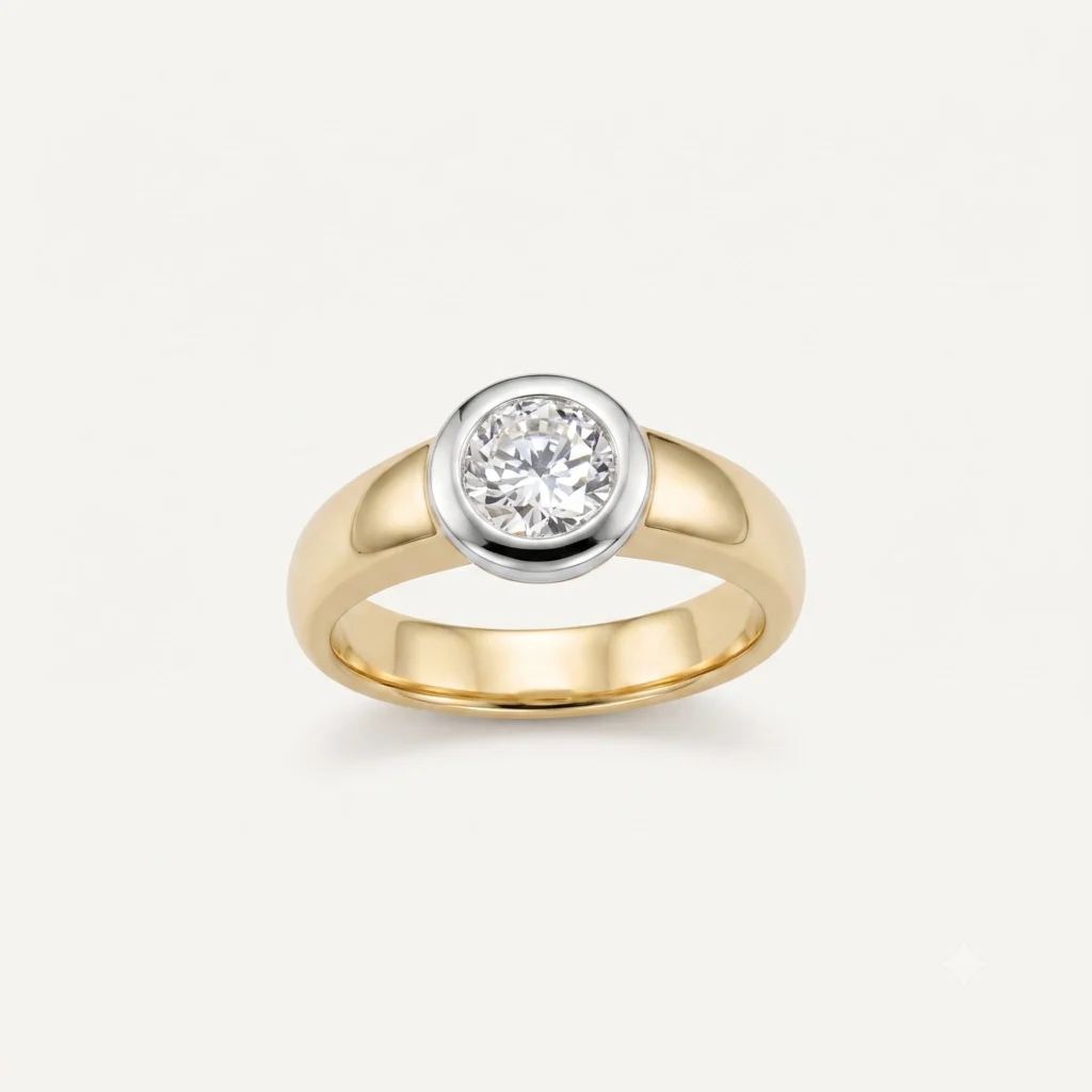 gold round diamond ring