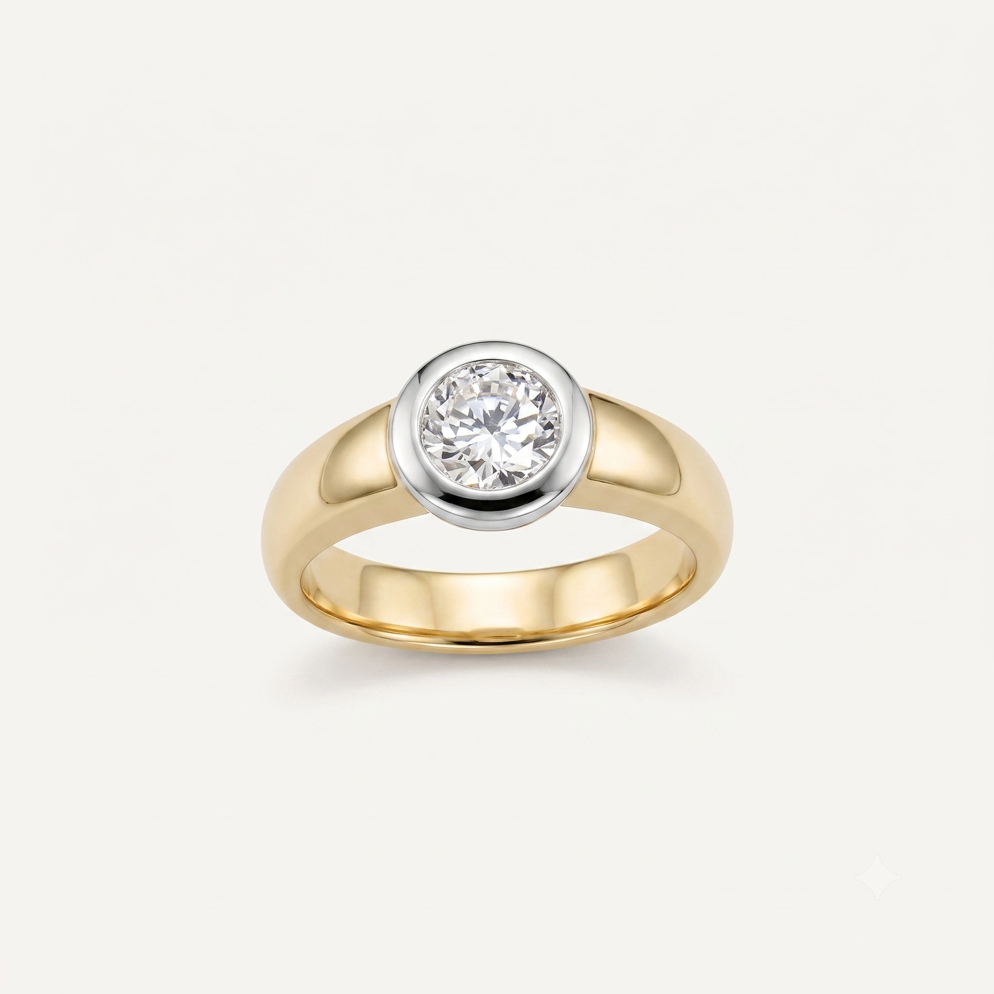 gold round diamond ring