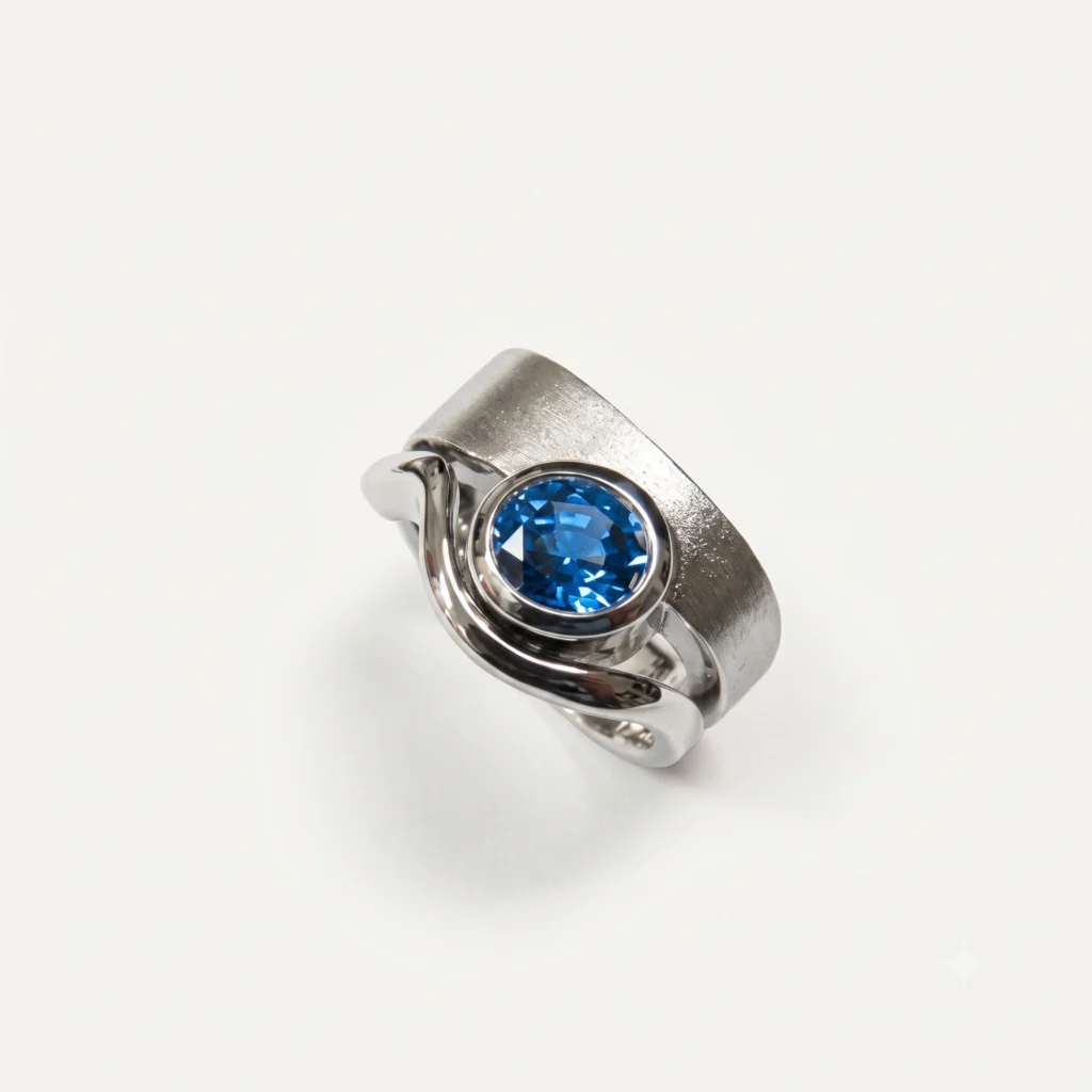 oval blue sapphire ring