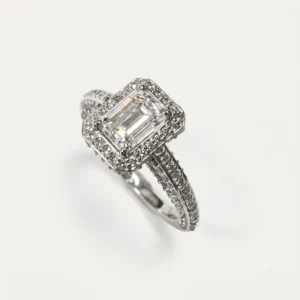 white gold halo ring