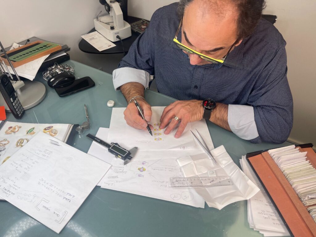 Alberta Goldsmith designing jewelry piece